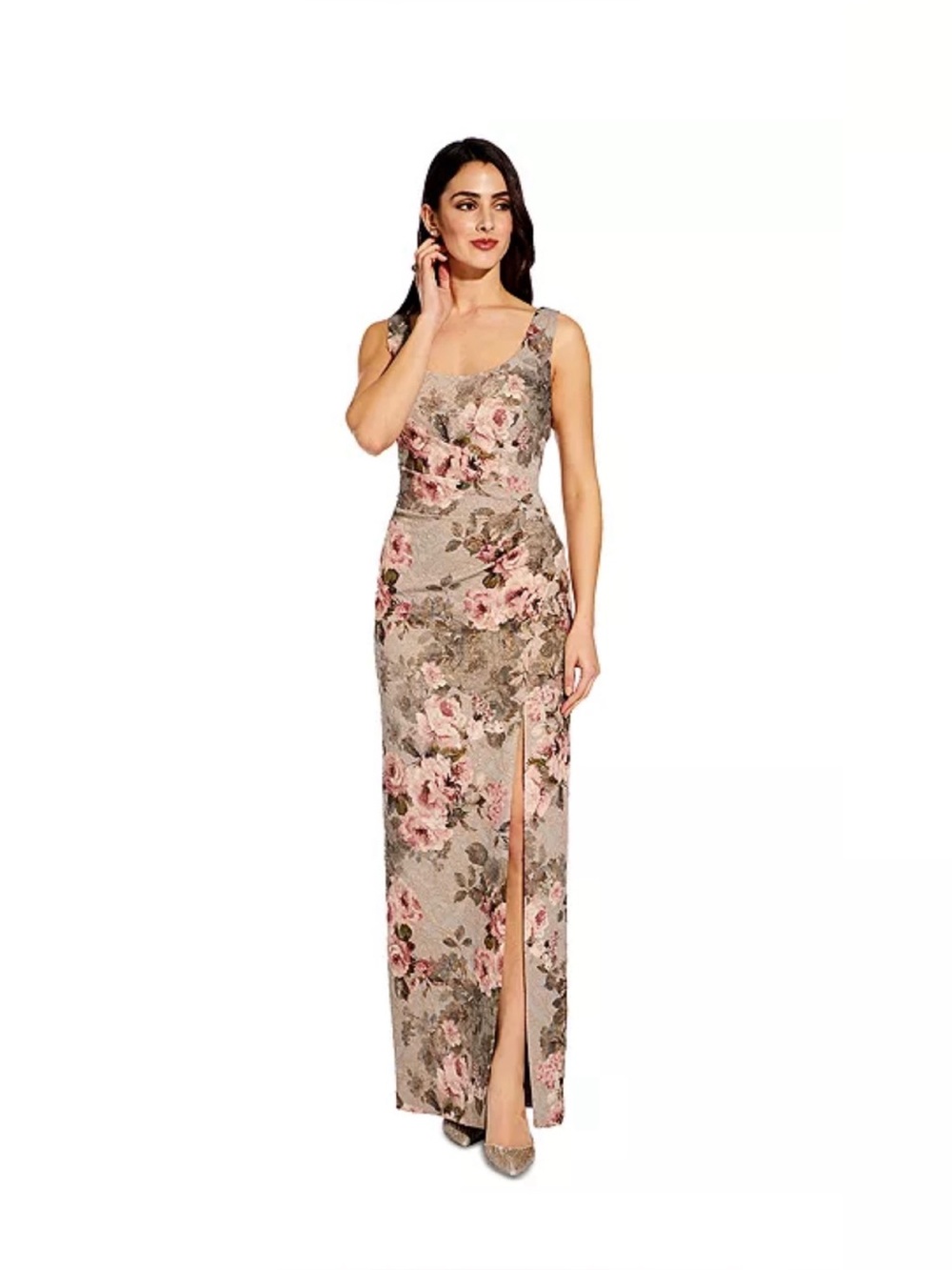 NWT Adriana Papell matelasse column gown, 8